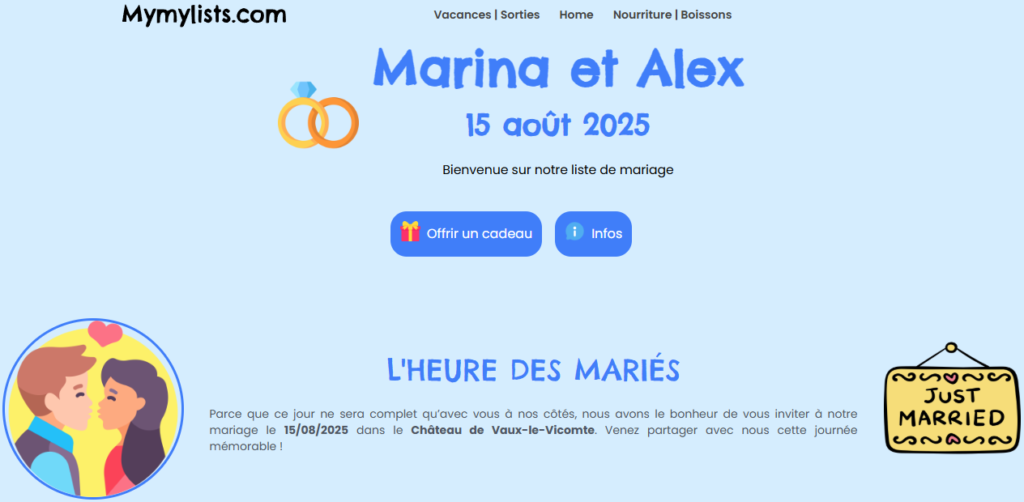 Idées cadeaux futurs mariés