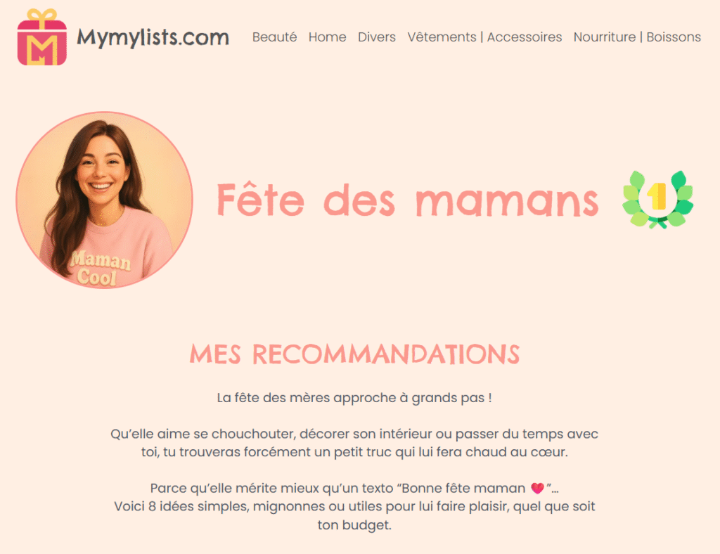 Idées cadeaux Fête des mères